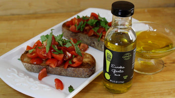 Bruschetta with Eureka Garlic Olive Oil